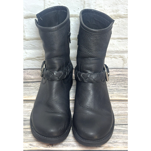 Women's Black Chunky Steven Madden Grunge Motorcycle Goth Boots‎ 7M - Picture 2 of 16